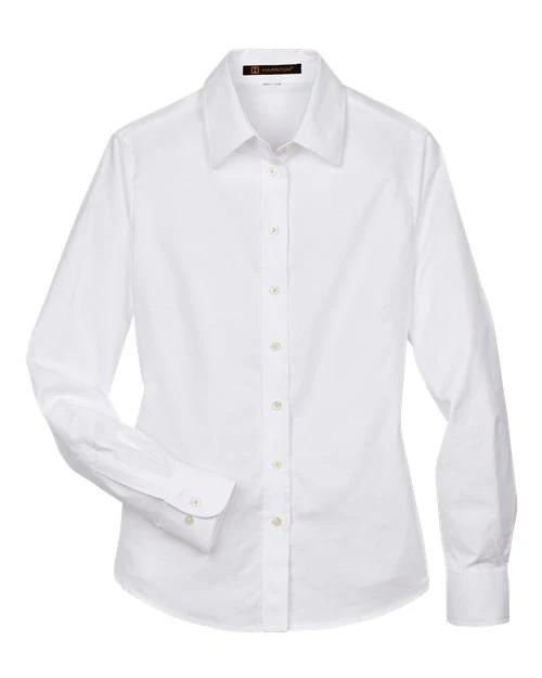 Harriton-M600W-Women's Long Sleeve Oxford Dress Shirt - Image 26