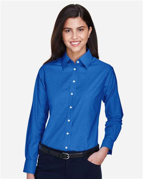 Harriton-M600W-Women's Long Sleeve Oxford Dress Shirt - Image 27
