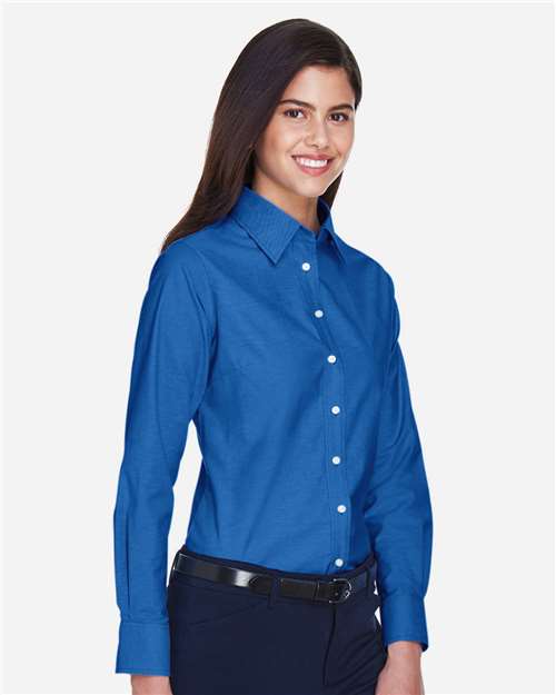 Harriton-M600W-Women's Long Sleeve Oxford Dress Shirt - Image 28