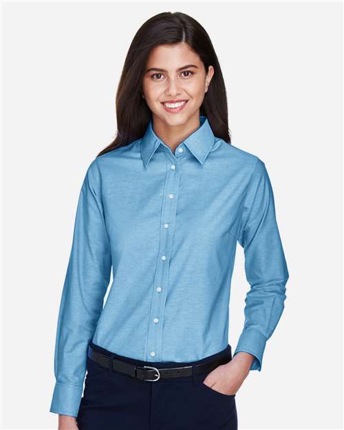 Harriton-M600W-Women's Long Sleeve Oxford Dress Shirt - Image 30