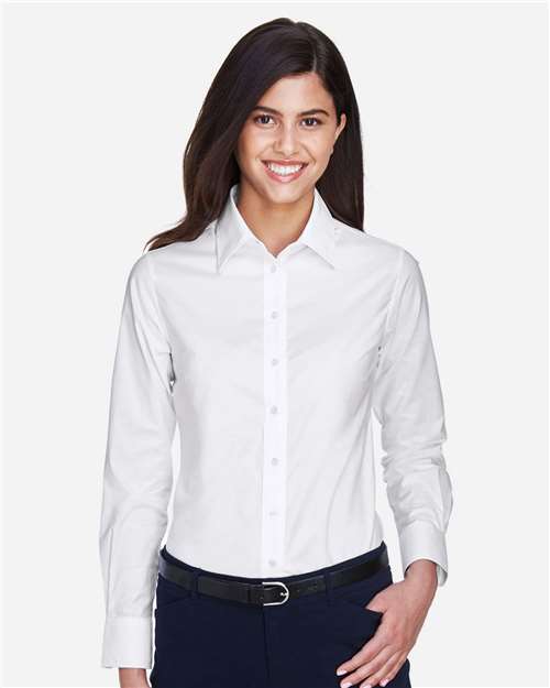 Harriton-M600W-Women's Long Sleeve Oxford Dress Shirt - Image 36