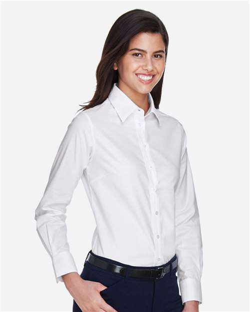 Harriton-M600W-Women's Long Sleeve Oxford Dress Shirt - Image 37