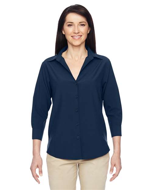 Harriton-M610W-Women's Paradise Three-Quarter Pullover Sleeve Performance Shirt - Image 2