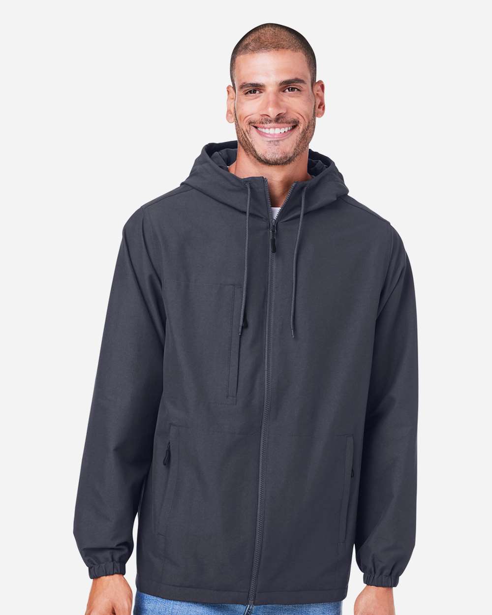 Harriton-M73-Unisex Flex Twill Hooded Jacket - Image 11