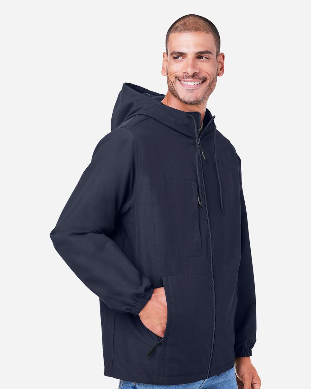 Harriton-M73-Unisex Flex Twill Hooded Jacket - Image 18