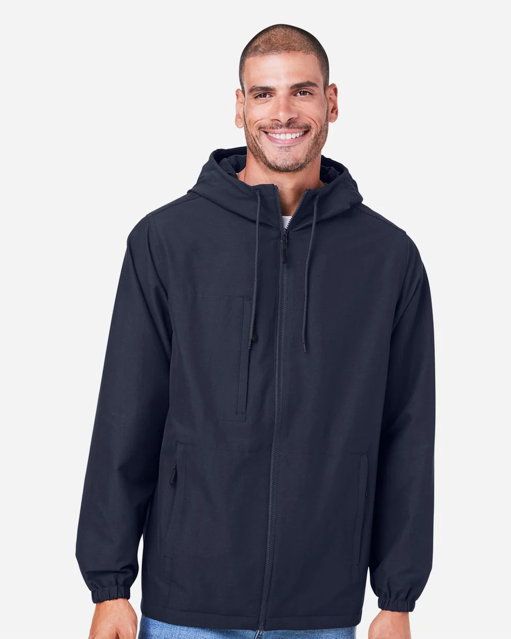 Harriton-M73-Unisex Flex Twill Hooded Jacket - Image 7