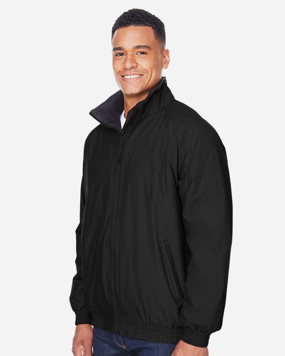 Harriton-M740-Unisex Fleece Lined Nylon Jacket - Image 4
