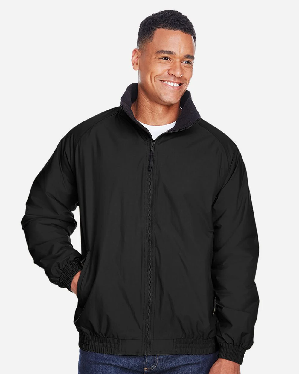 Harriton-M740-Unisex Fleece Lined Nylon Jacket - Image 6