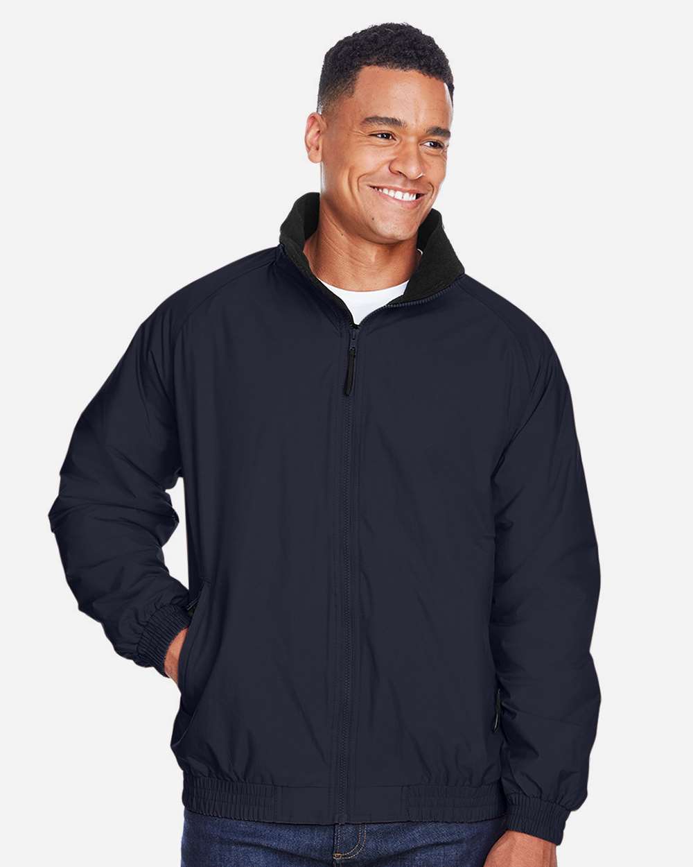 Harriton-M740-Unisex Fleece Lined Nylon Jacket - Image 9