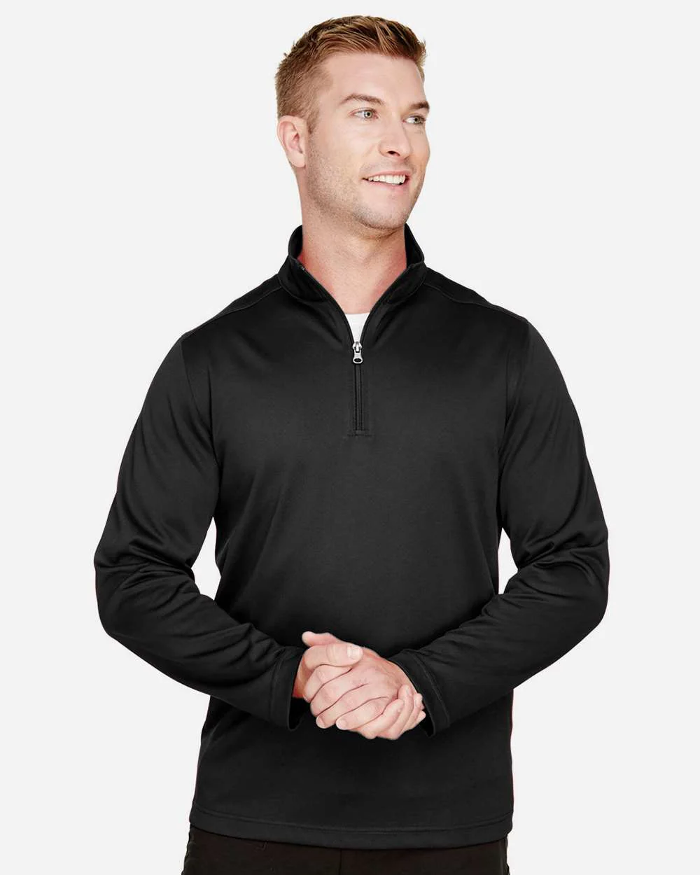 Harriton-M748-Men's Advantage Snag Protection Plus Quarter-Zip Pullover - Image 3