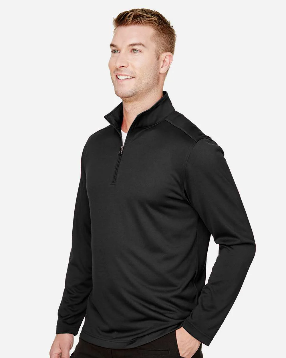 Harriton-M748-Men's Advantage Snag Protection Plus Quarter-Zip Pullover - Image 4