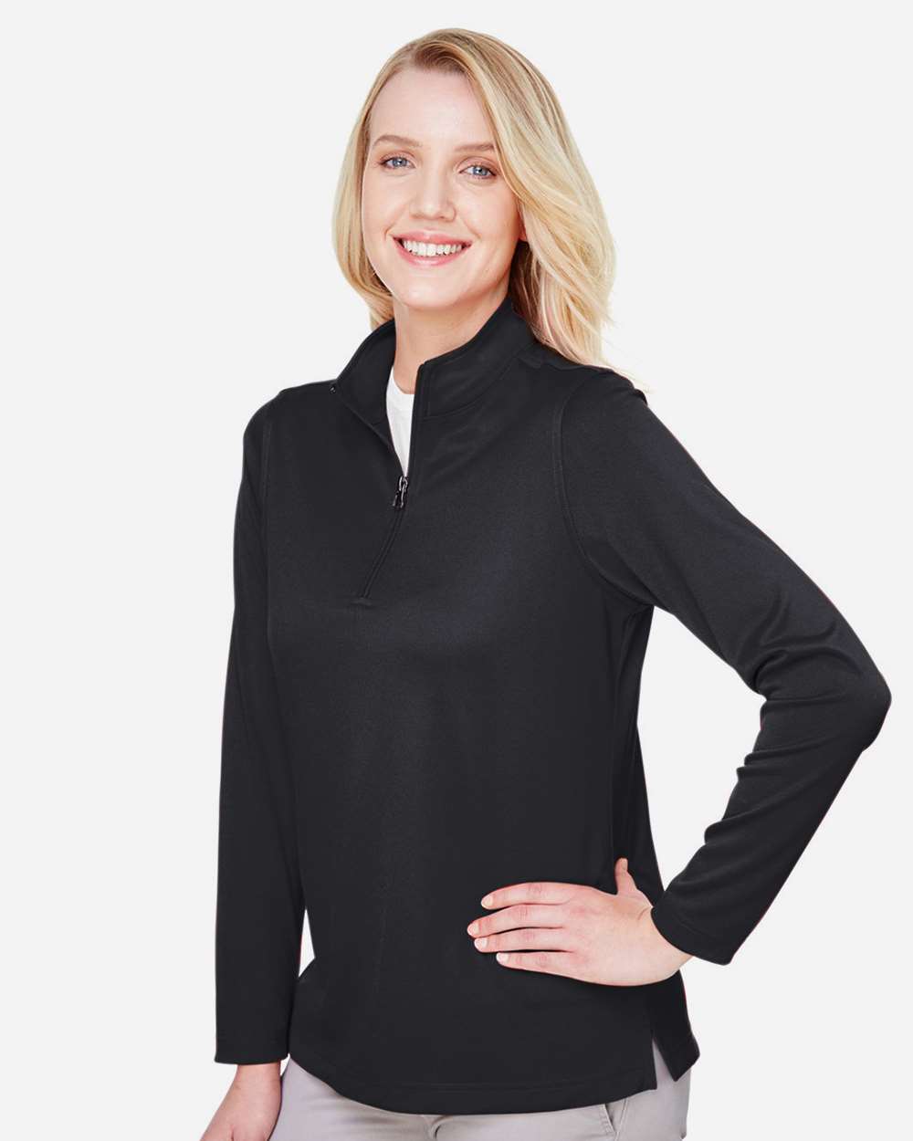 Harriton-M748W-Women's Advantage Snag Protection Plus Quarter-Zip Pullover - Image 4