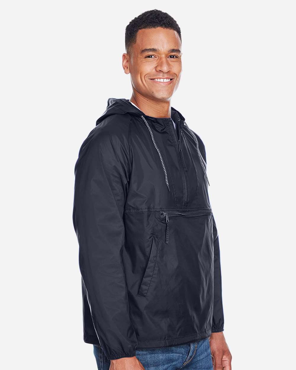 Harriton-M750-Unisex Packable Hooded Nylon Jacket - Image 10