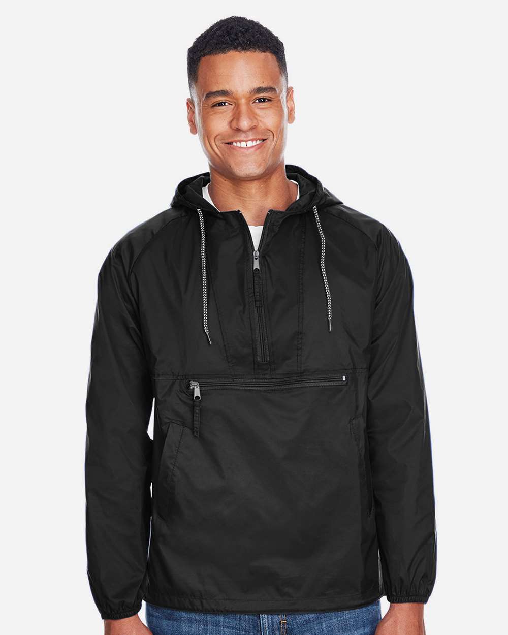 Harriton-M750-Unisex Packable Hooded Nylon Jacket - Image 3