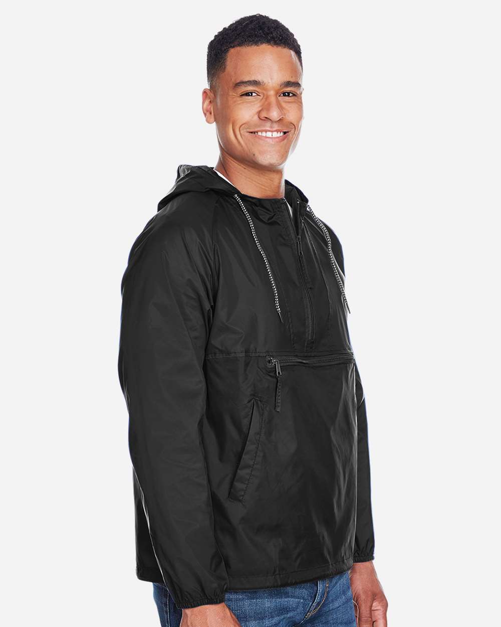 Harriton-M750-Unisex Packable Hooded Nylon Jacket - Image 4
