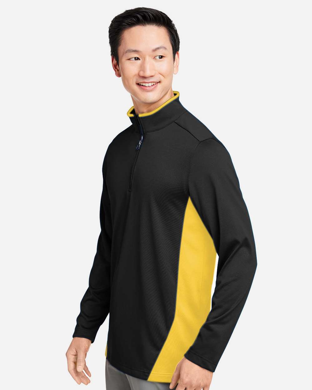 Harriton-M786-Men's Flash Snag Protection Plus IL Colorblock Quarter-Zip Pullover - Image 12