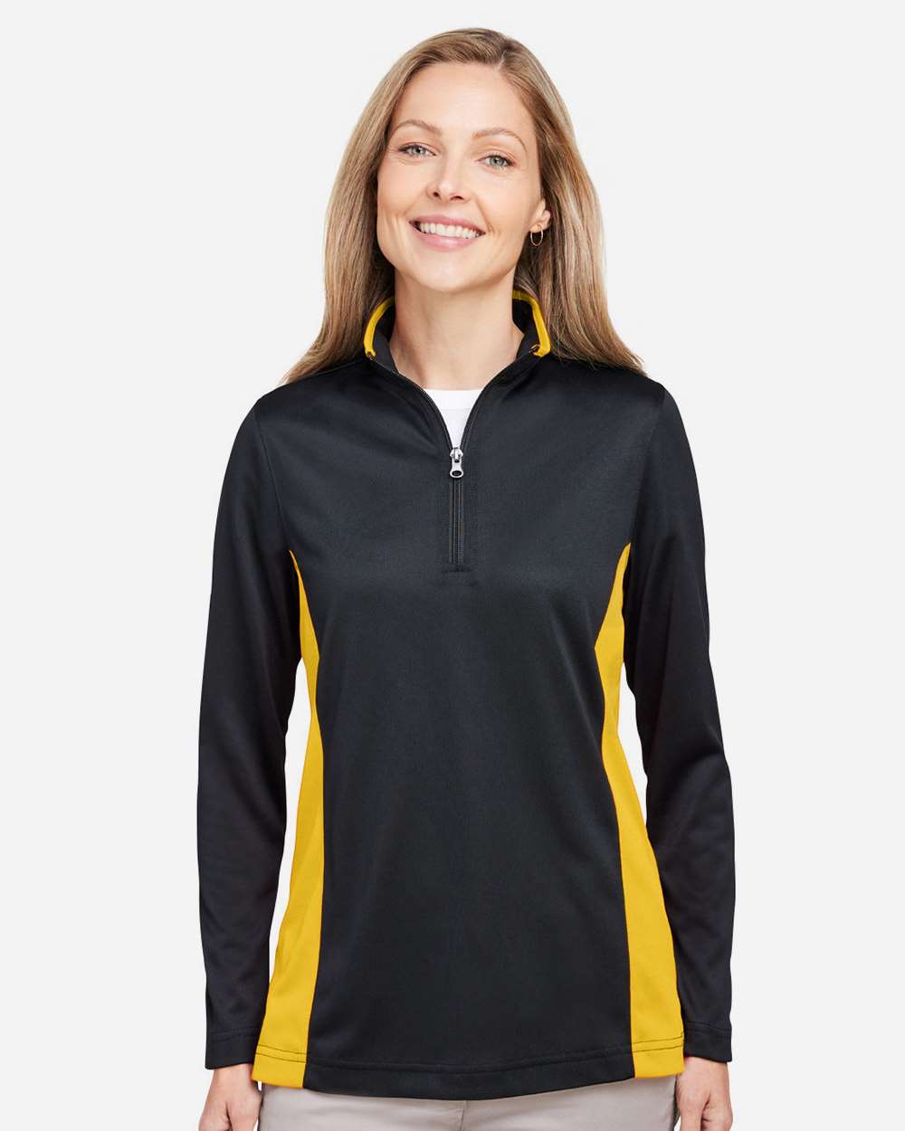 Harriton-M786W-Women's Flash Snag Protection Plus IL Colorblock Quarter-Zip Pullover - Image 11