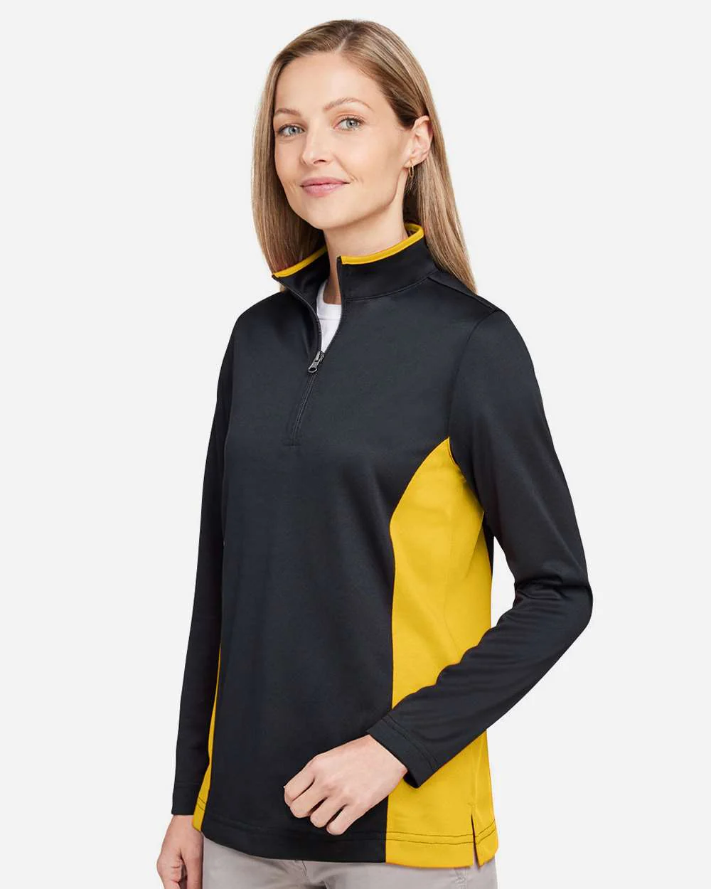 Harriton-M786W-Women's Flash Snag Protection Plus IL Colorblock Quarter-Zip Pullover - Image 12