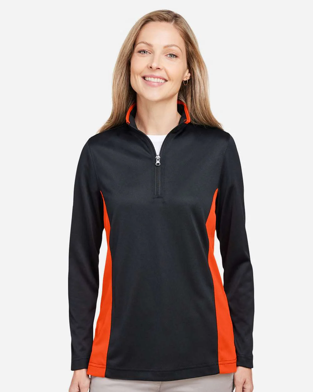 Harriton-M786W-Women's Flash Snag Protection Plus IL Colorblock Quarter-Zip Pullover - Image 17