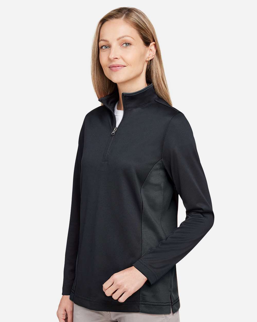 Harriton-M786W-Women's Flash Snag Protection Plus IL Colorblock Quarter-Zip Pullover - Image 5