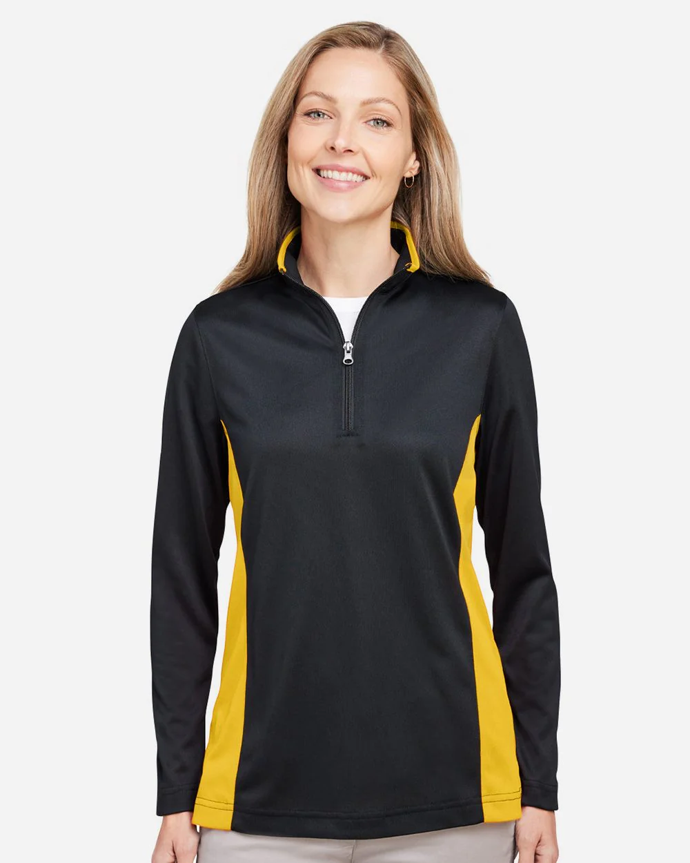 Harriton-M786W-Women's Flash Snag Protection Plus IL Colorblock Quarter-Zip Pullover - Image 7