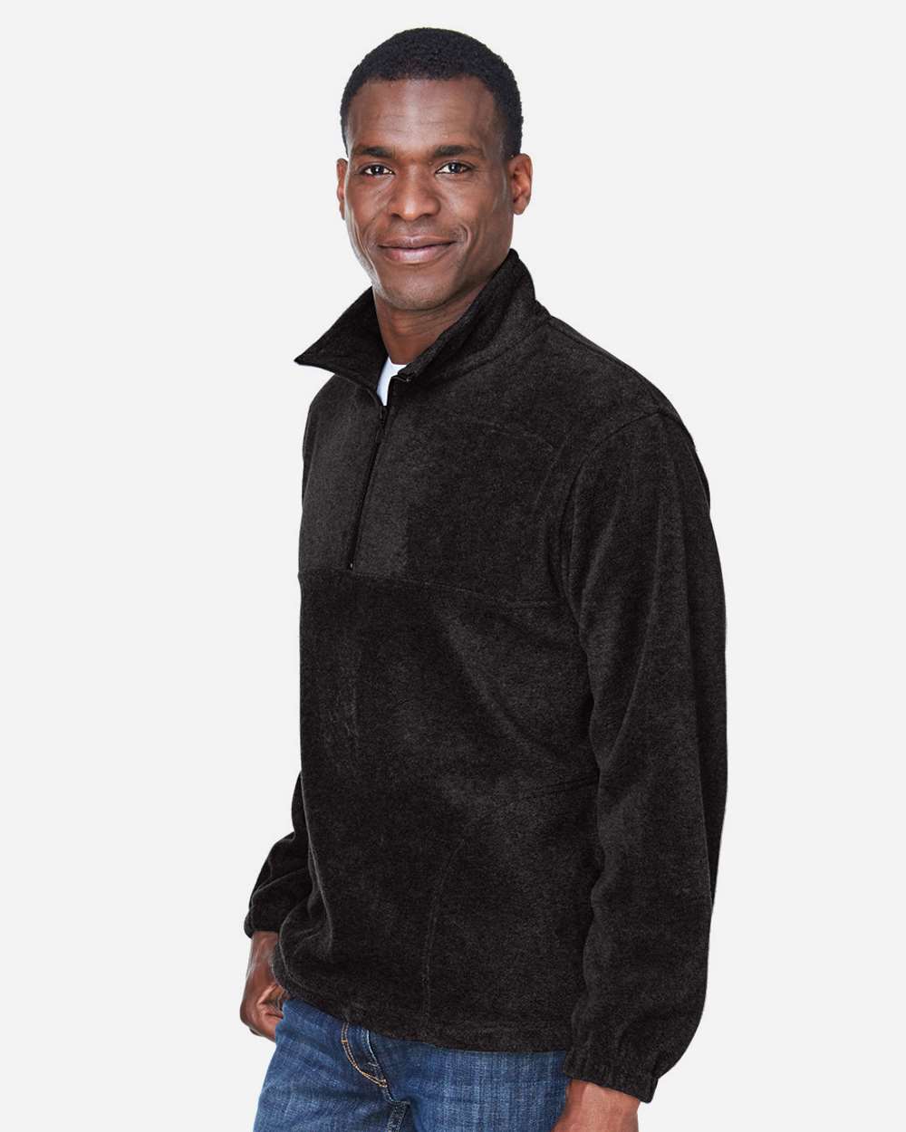 Harriton-M980-Men's Quarter-Zip Fleece Pullover - Image 4