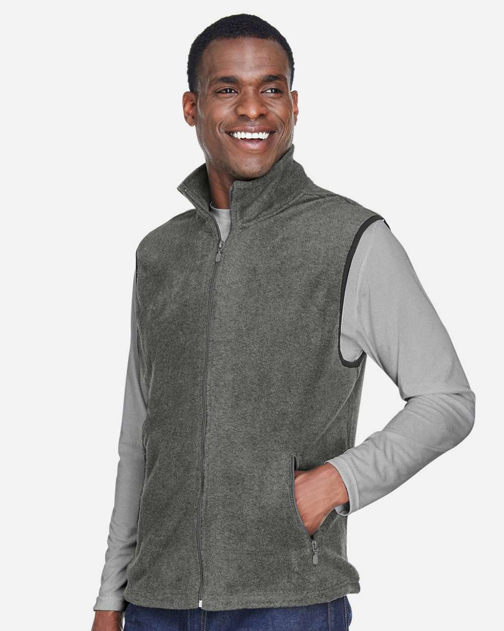 Harriton-M985-Unisex Fleece Full-Zip Vest - Image 10