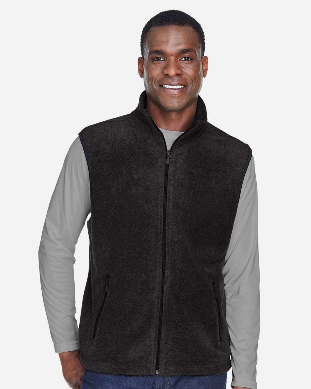 Harriton-M985-Unisex Fleece Full-Zip Vest - Image 3