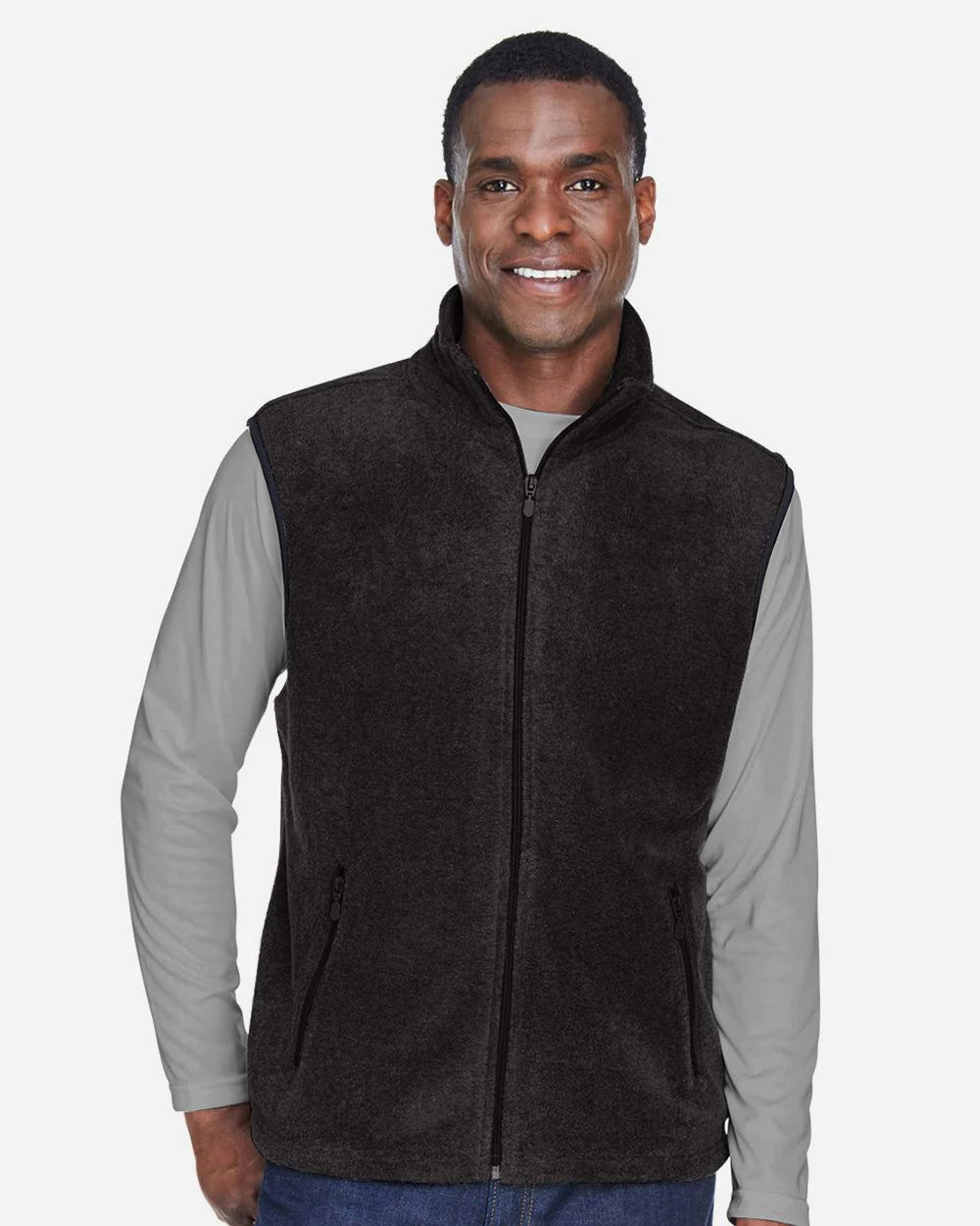 Harriton-M985-Unisex Fleece Full-Zip Vest - Image 6
