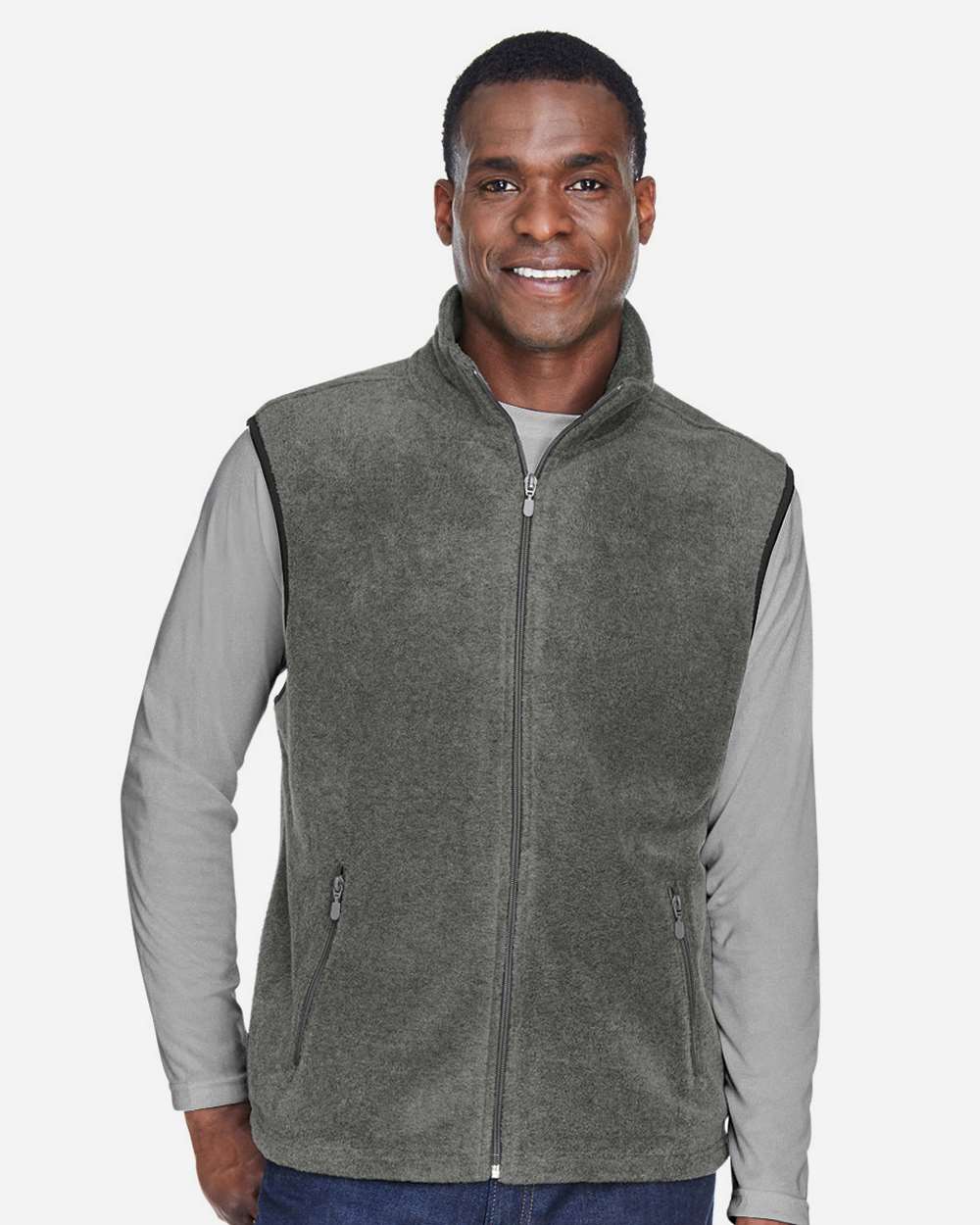 Harriton-M985-Unisex Fleece Full-Zip Vest - Image 9