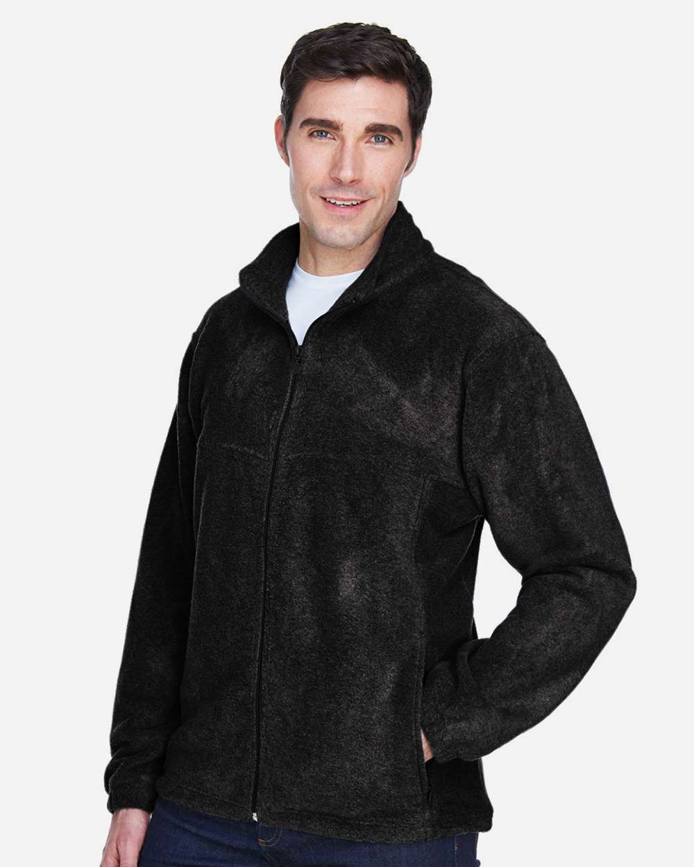 Harriton-M990T-Men's Tall Full-Zip Fleece - Image 4