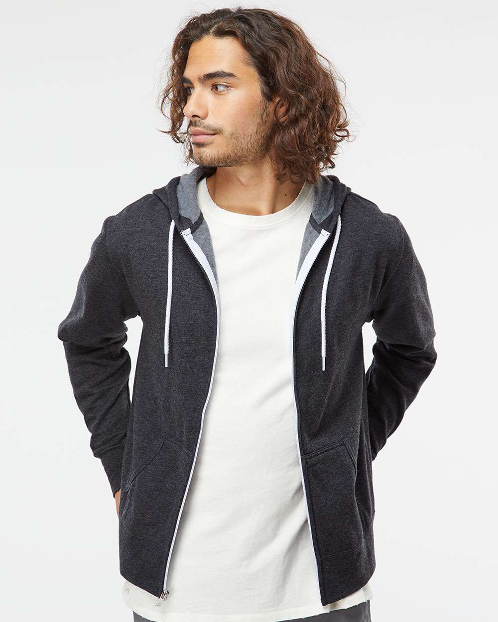 Independent Trading Co.-AFX90UNZ-Lightweight Full-Zip Hooded Sweatshirt - Image 23