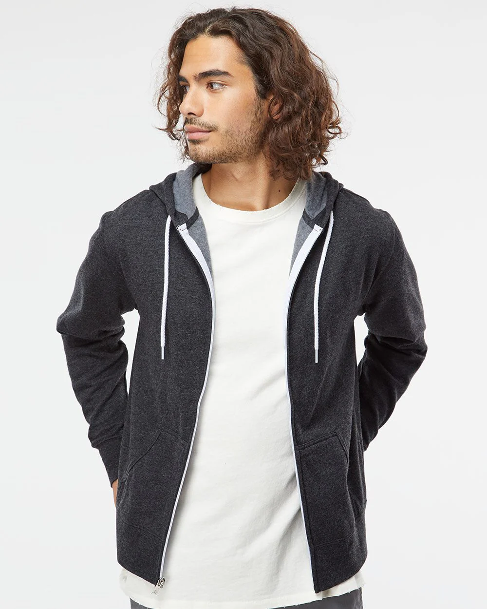Independent Trading Co.-AFX90UNZ-Lightweight Full-Zip Hooded Sweatshirt - Image 7