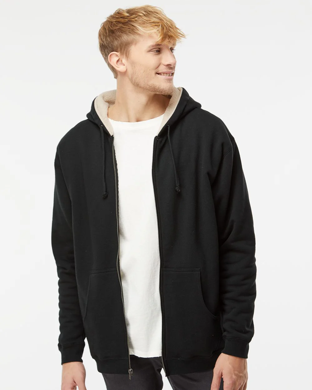 Independent Trading Co.-EXP40SHZ-Sherpa-Lined Full-Zip Hooded Sweatshirt - Image 7