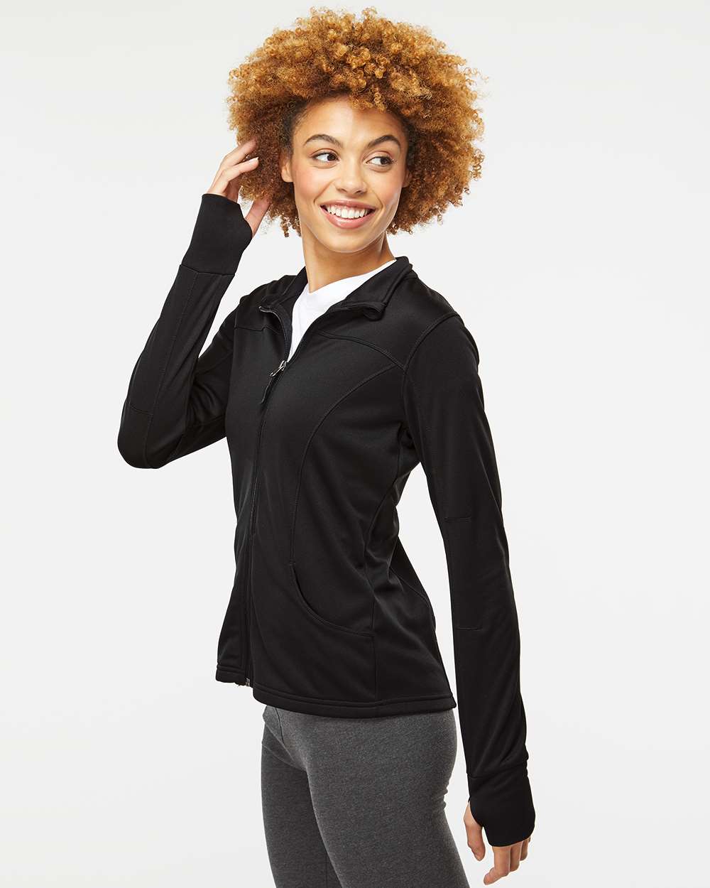 Independent Trading Co.-EXP60PAZ-Women's Poly-Tech Full-Zip Track Jacket - Image 6