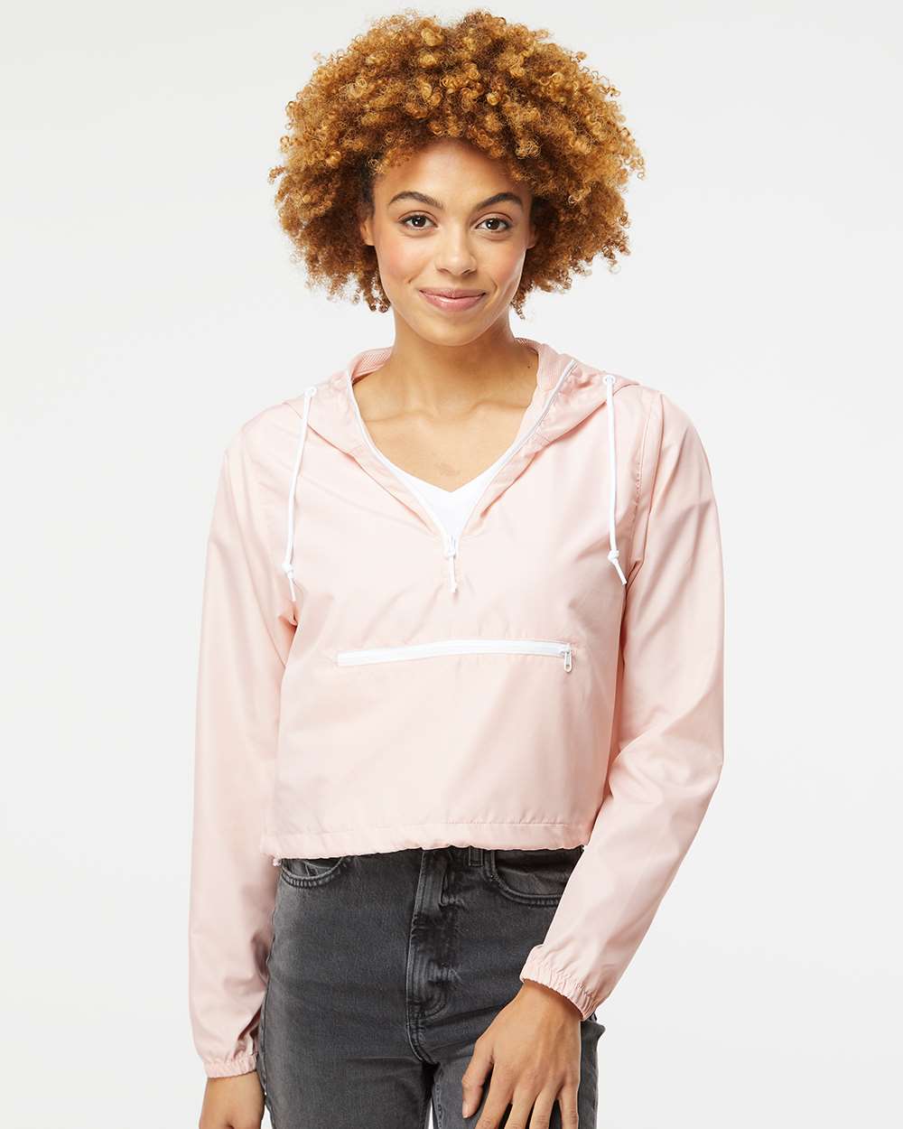 Independent Trading Co.-EXP64CRP-Women's Lightweight Quarter-Zip Pullover Crop Windbreaker - Image 17