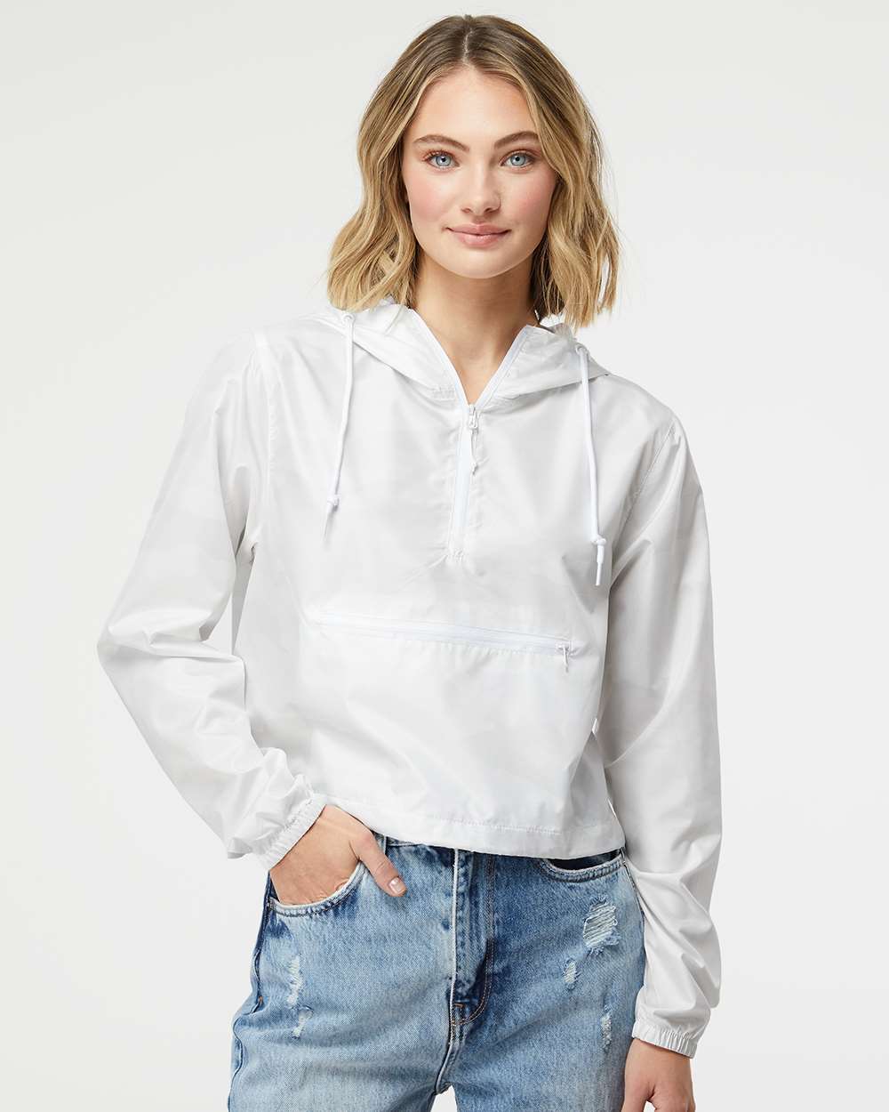 Independent Trading Co.-EXP64CRP-Women's Lightweight Quarter-Zip Pullover Crop Windbreaker - Image 23