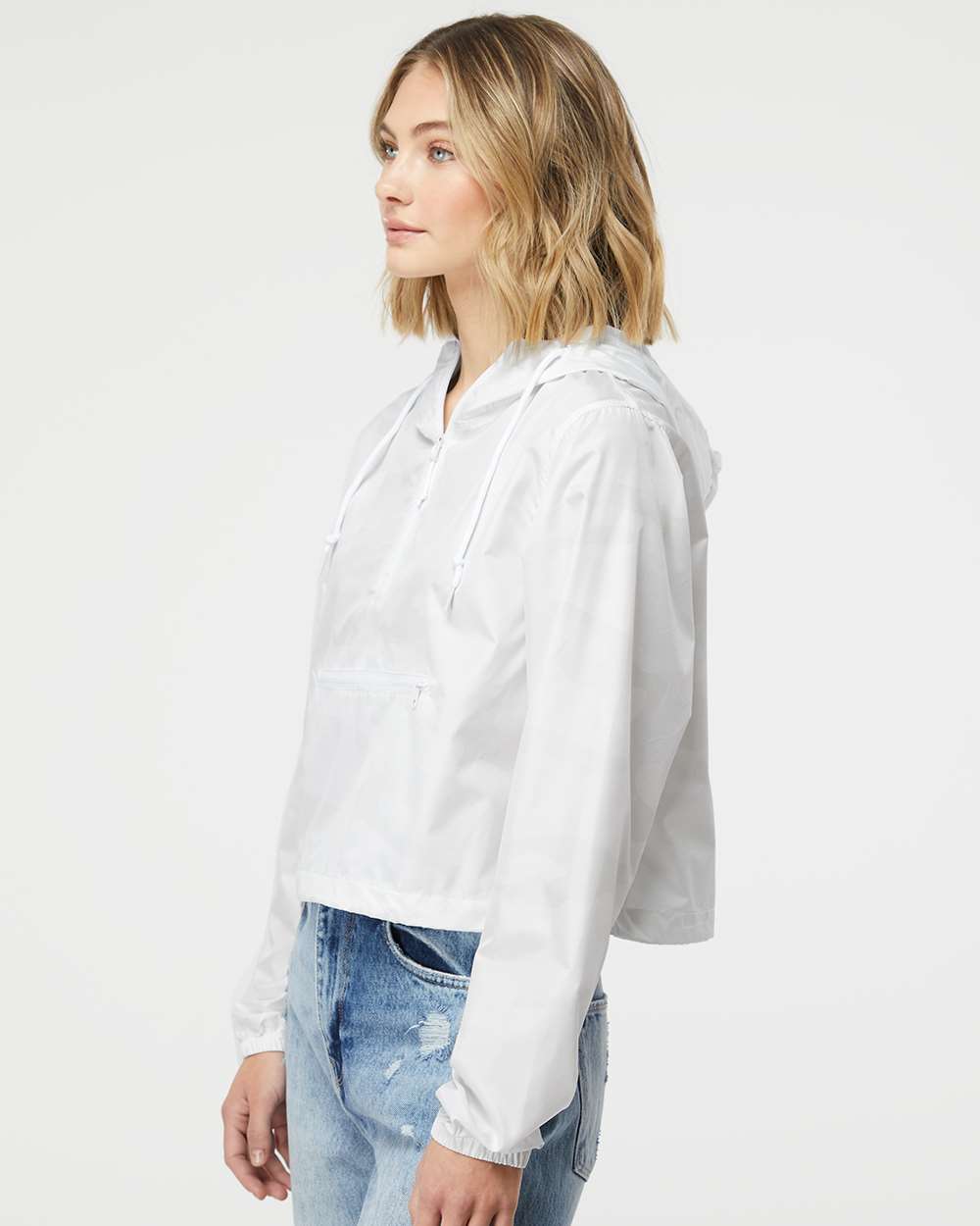 Independent Trading Co.-EXP64CRP-Women's Lightweight Quarter-Zip Pullover Crop Windbreaker - Image 24