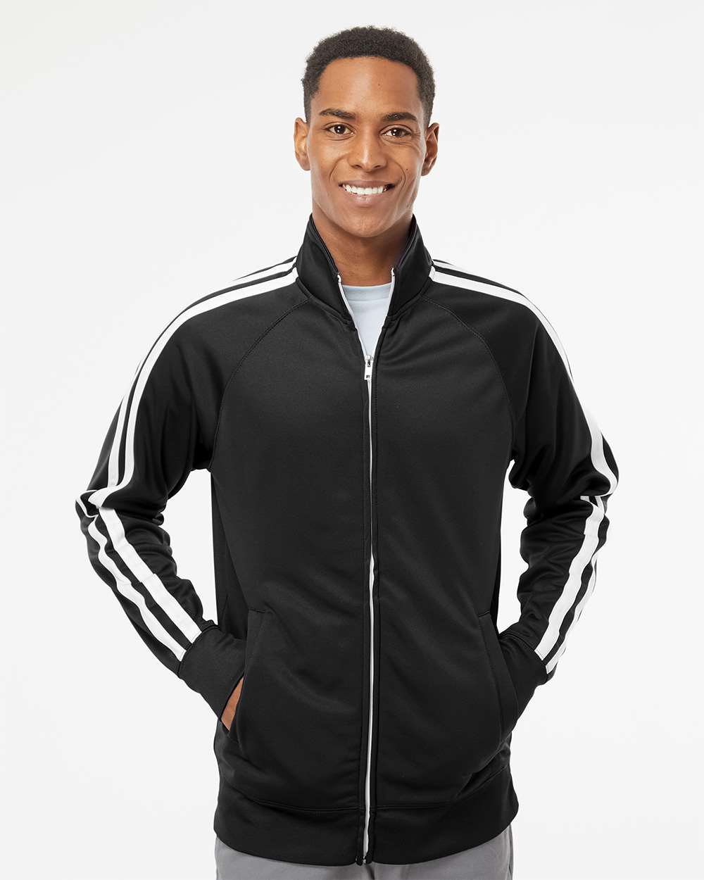 Independent Trading Co.-EXP70PTZ-Lightweight Poly-Tech Full-Zip Track Jacket - Image 4
