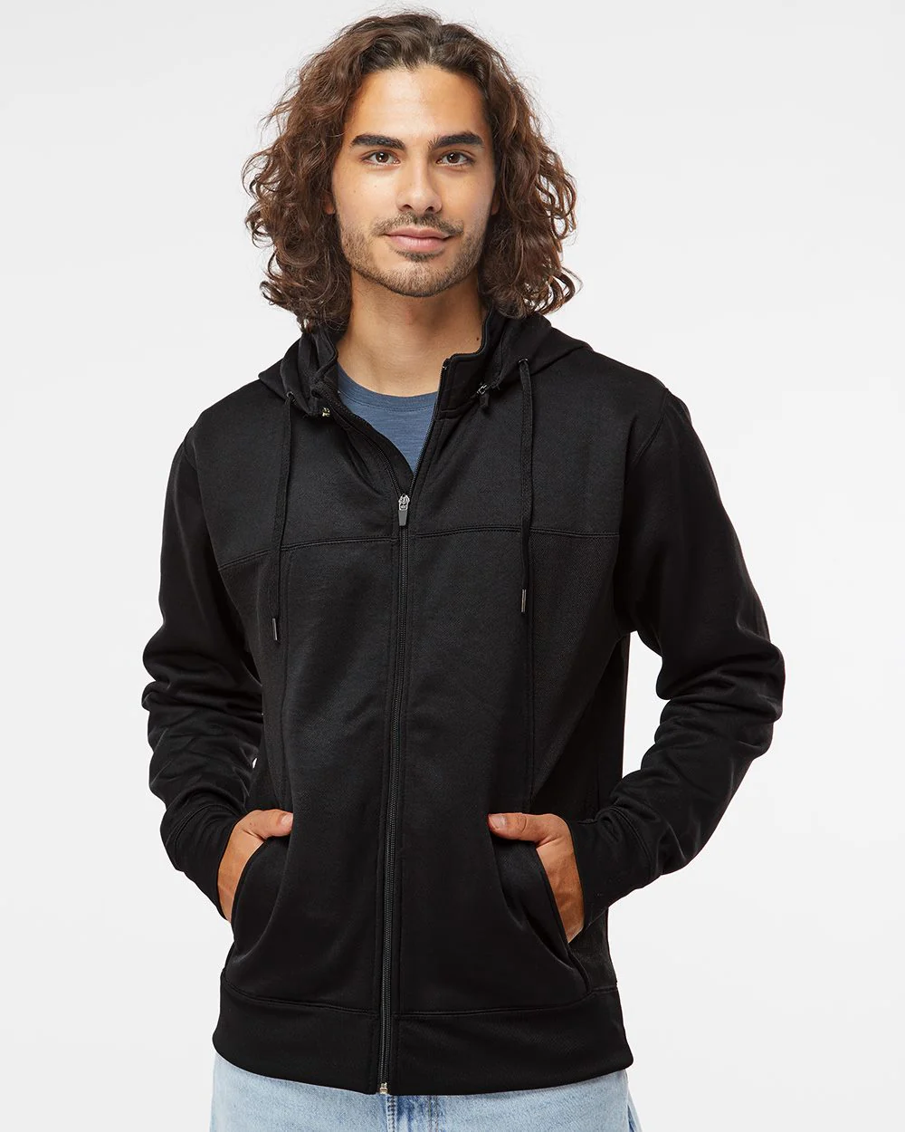 Independent Trading Co.-EXP80PTZ-Poly-Tech Full-Zip Hooded Sweatshirt - Image 7