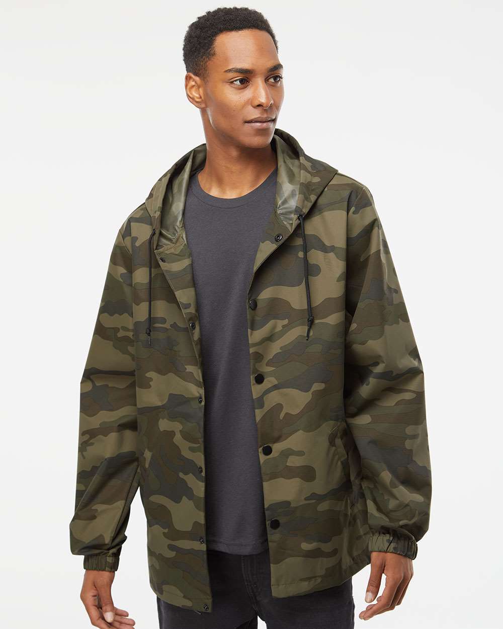 Independent Trading Co.-EXP95NB-Water-Resistant Hooded Windbreaker - Image 23