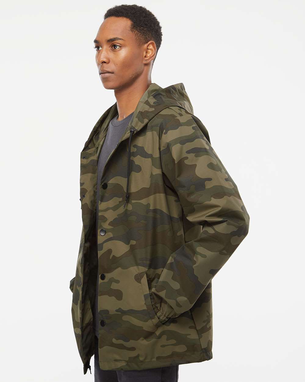 Independent Trading Co.-EXP95NB-Water-Resistant Hooded Windbreaker - Image 24