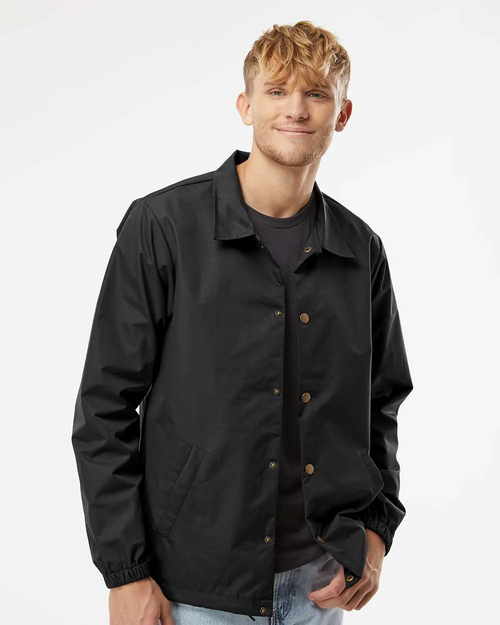 Independent Trading Co.-EXP99CNB-Water-Resistant Windbreaker Coach’s Jacket - Image 4