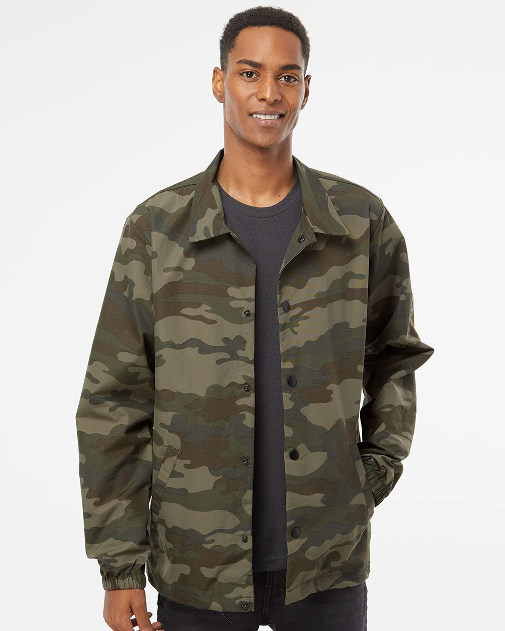 Independent Trading Co.-EXP99CNB-Water-Resistant Windbreaker Coach’s Jacket - Image 7