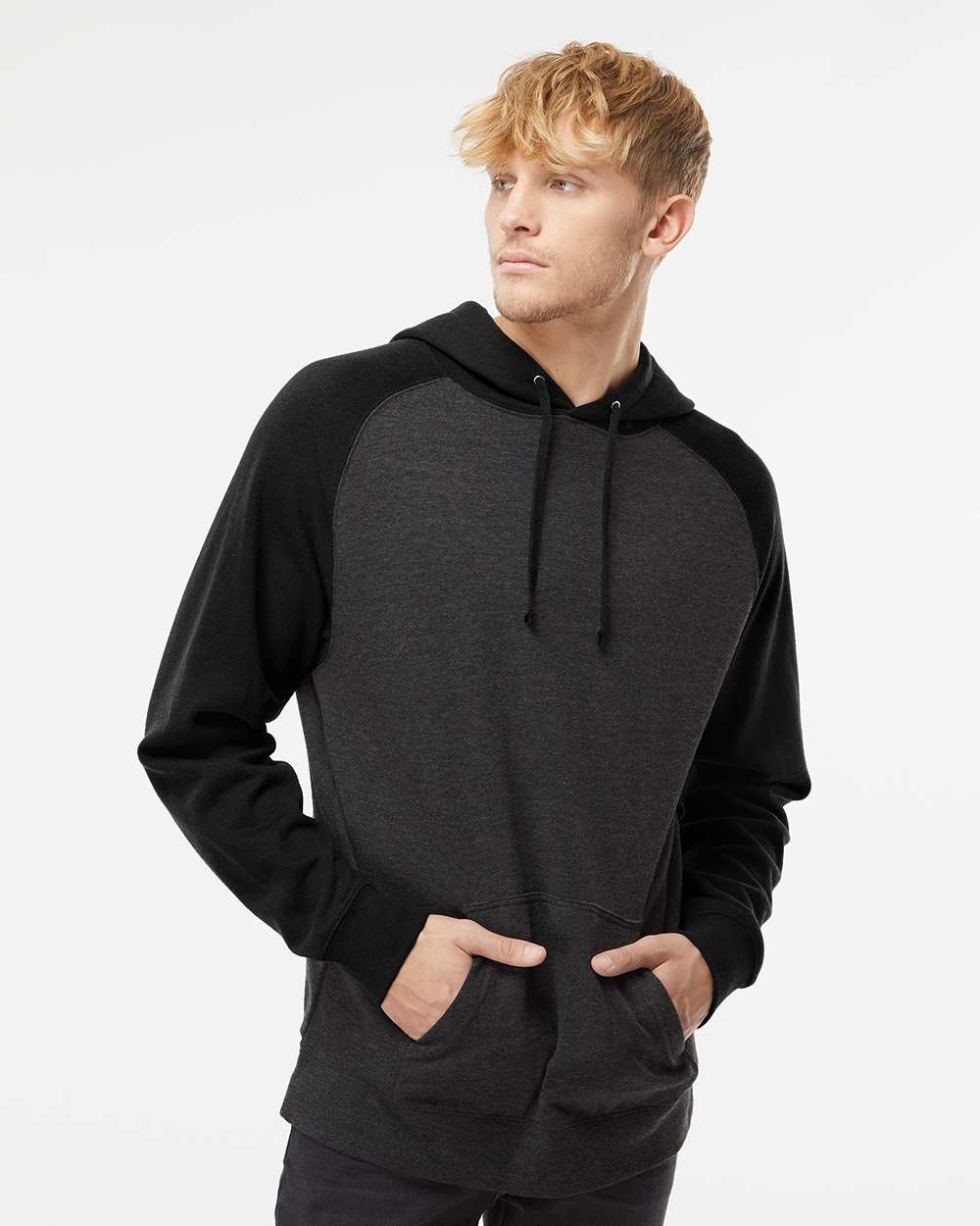 Independent Trading Co.-IND40RP-Raglan Hooded Sweatshirt - Image 11