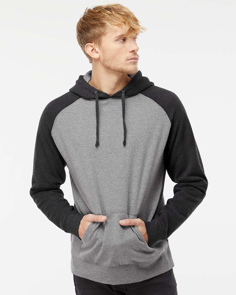 Independent Trading Co.-IND40RP-Raglan Hooded Sweatshirt - Image 35