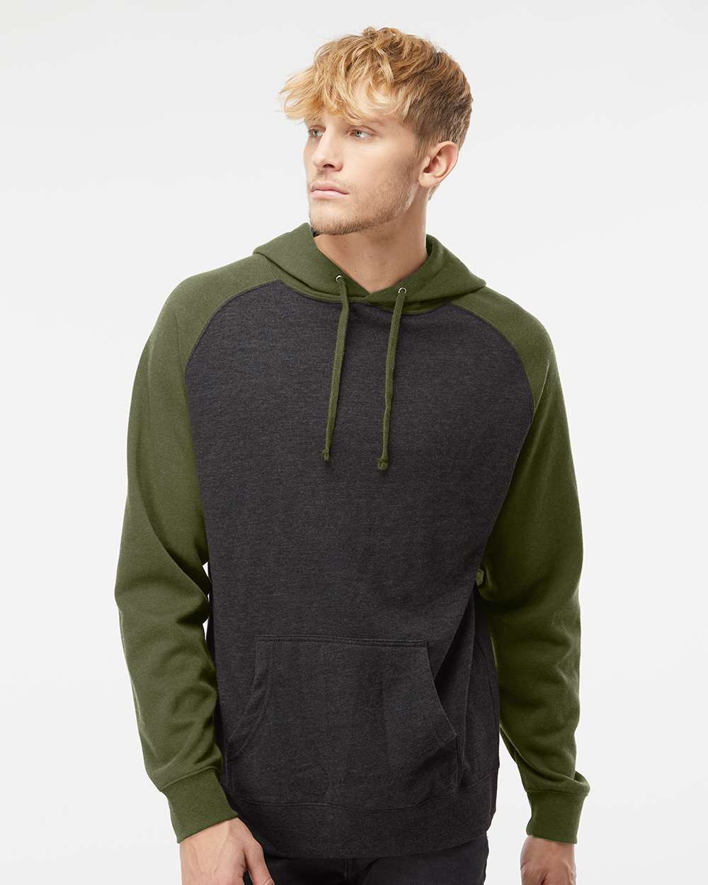 Independent Trading Co.-IND40RP-Raglan Hooded Sweatshirt - Image 4