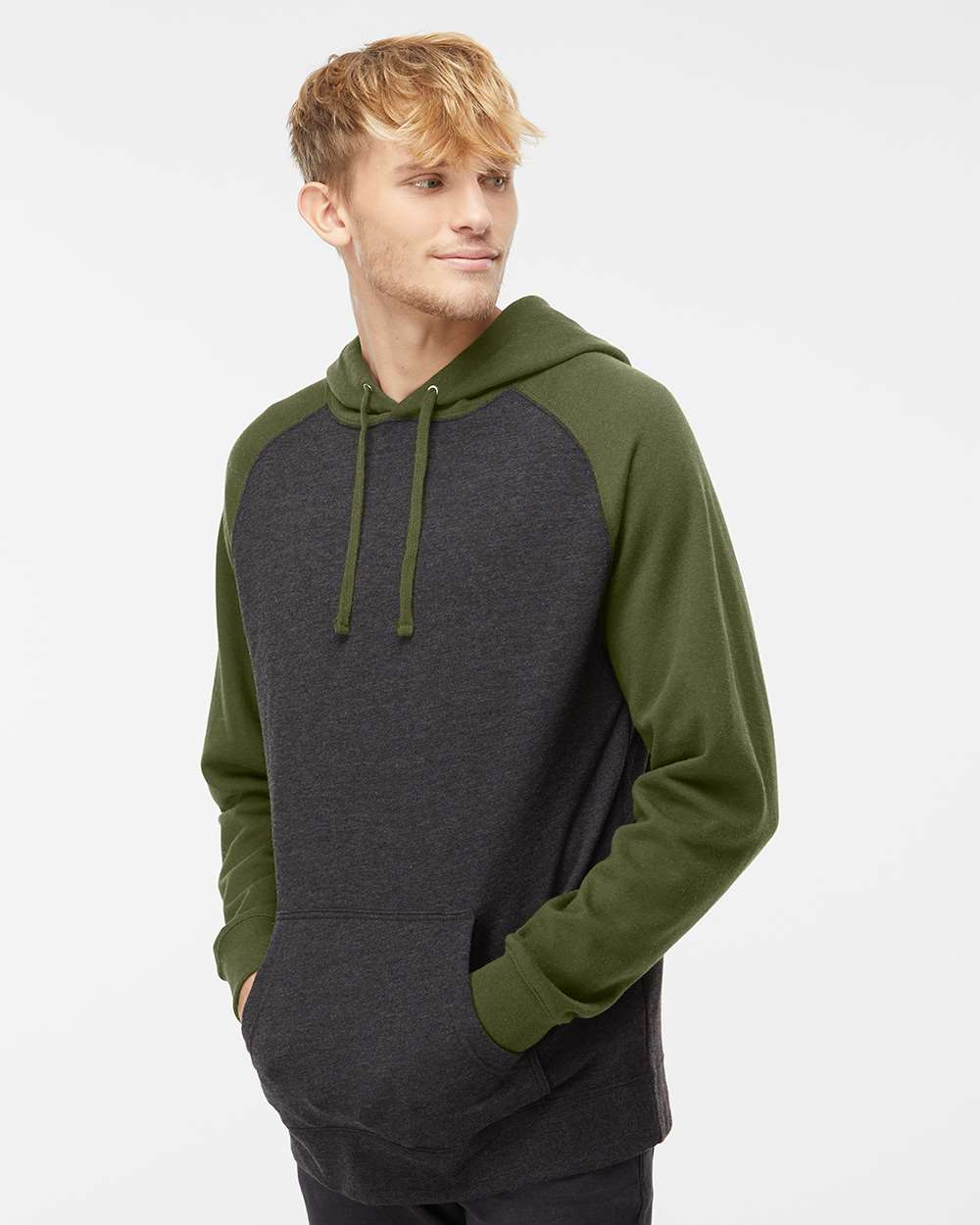 Independent Trading Co.-IND40RP-Raglan Hooded Sweatshirt - Image 5