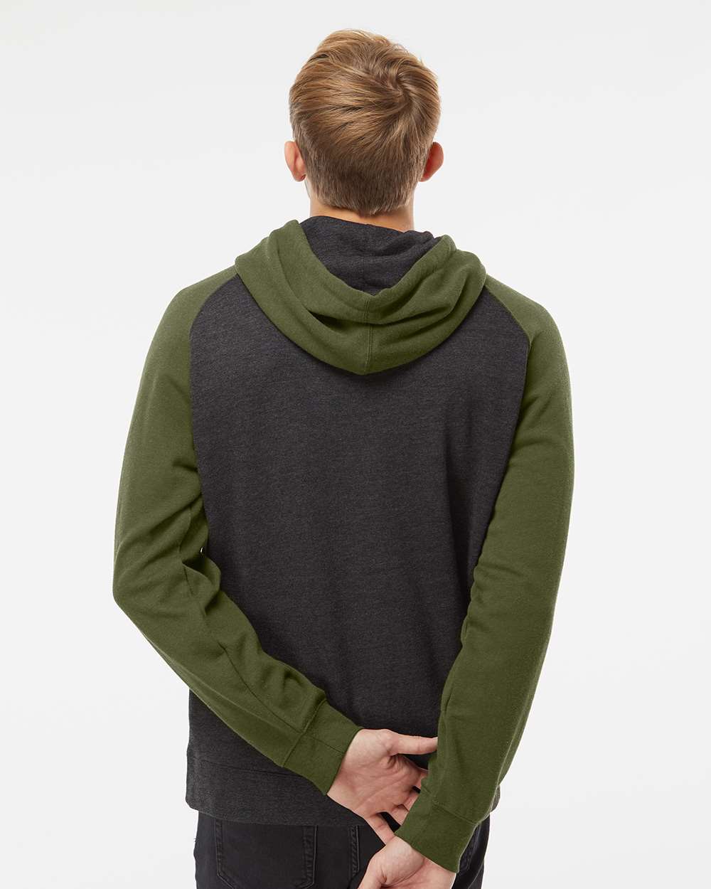 Independent Trading Co.-IND40RP-Raglan Hooded Sweatshirt - Image 6