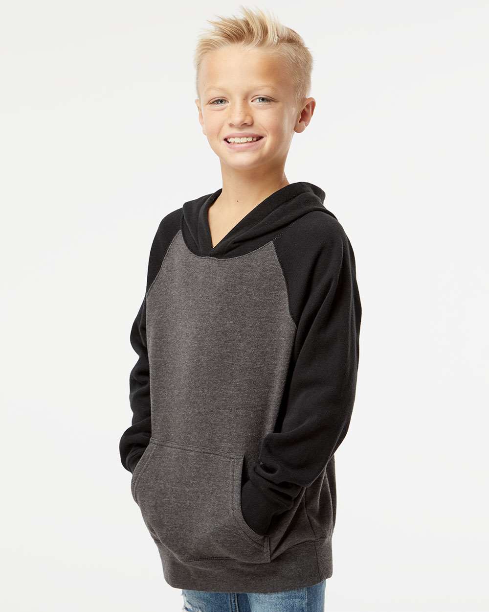 Independent Trading Co.-PRM15YSB-Youth Lightweight Special Blend Raglan Hooded Sweatshirt - Image 12
